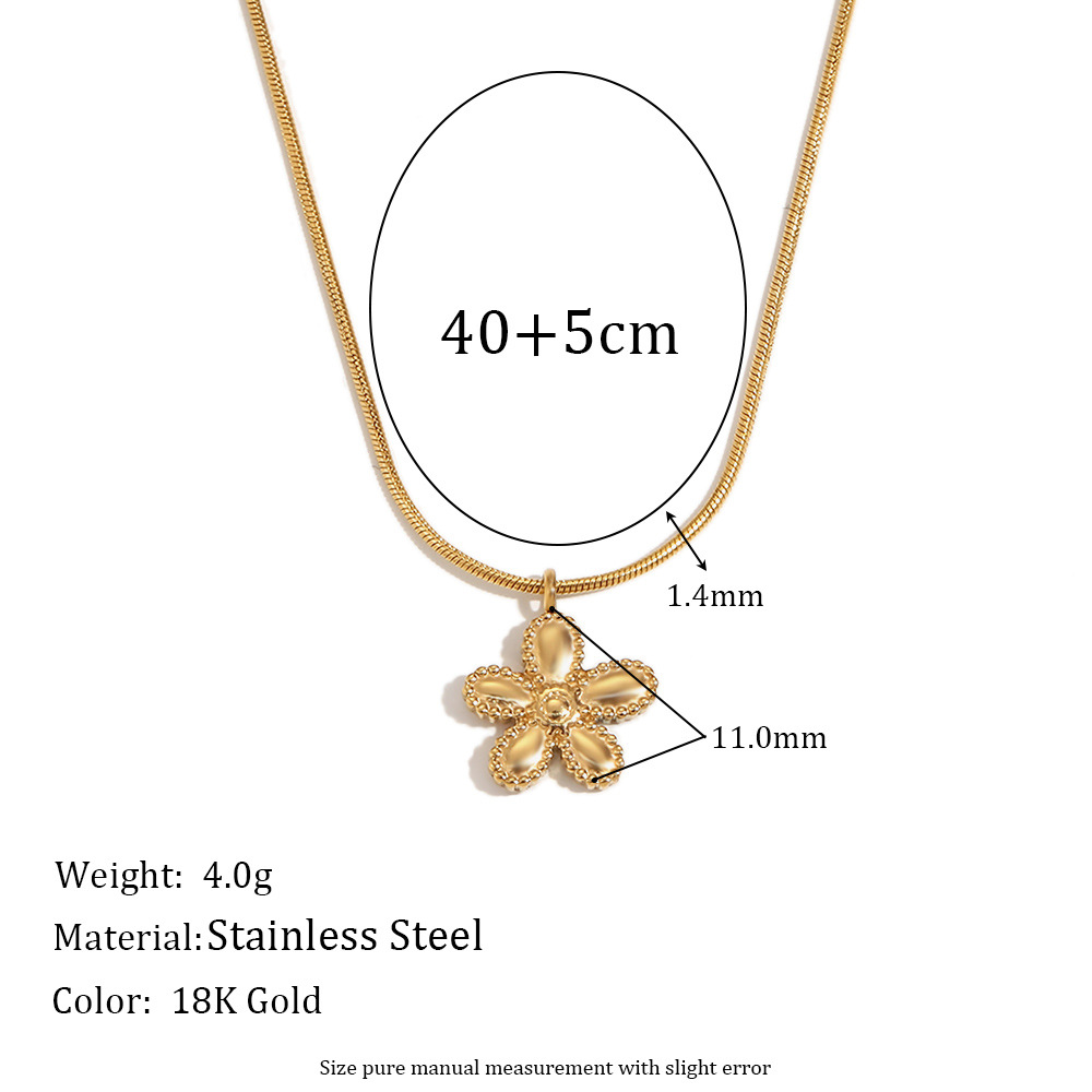 Temperament Flower Pendant Stainless Steel Necklace Bracelet