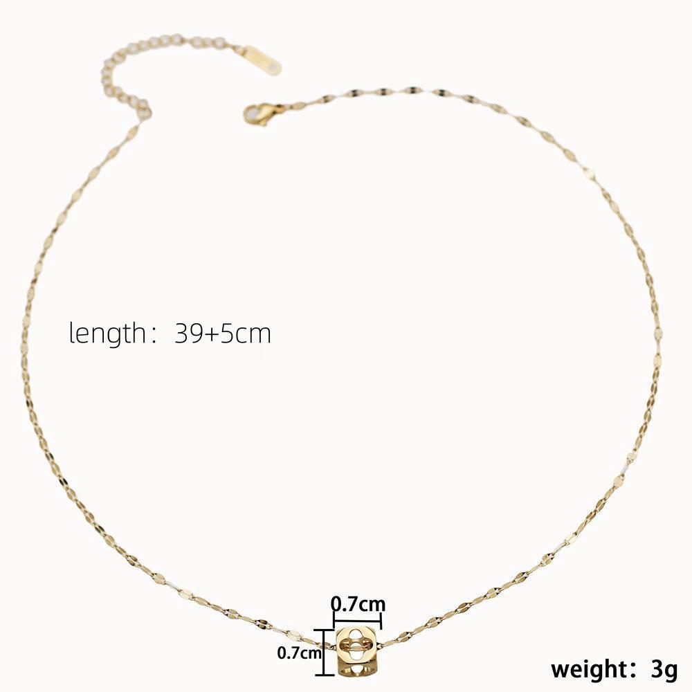 Fashion Plated 18K Gold Hollow Out Geometric Stainless Steel Lip Chain Necklace