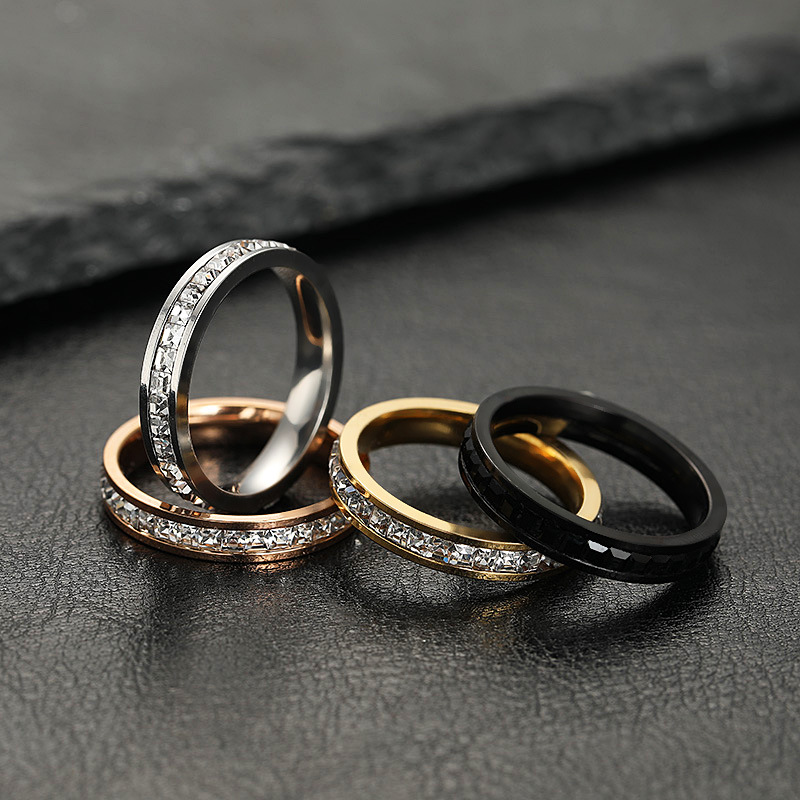 Fine Jewelry Daily Style Minimalism Single And Double Row Of Small Star Zircon Couple Ring