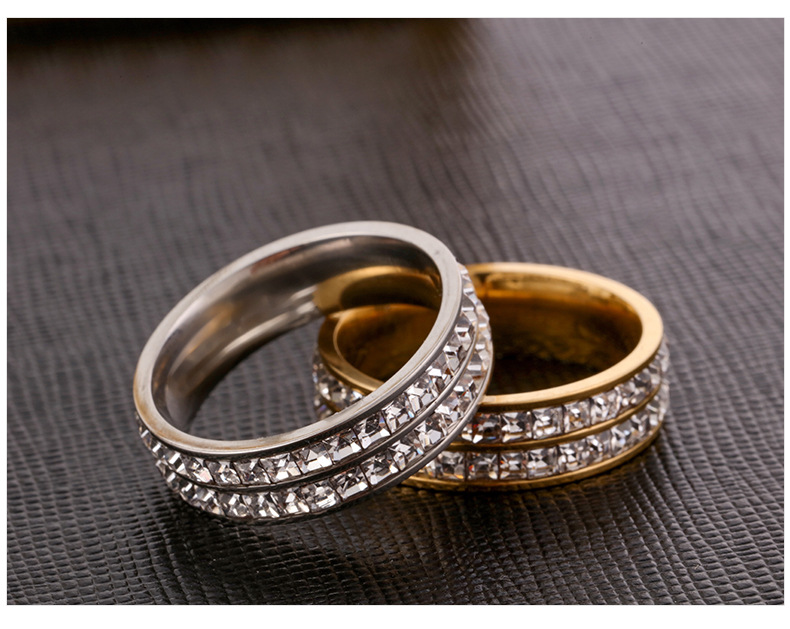 High Quality Minimalism Single And Double Row Of Small Star Zircon Couple Ring