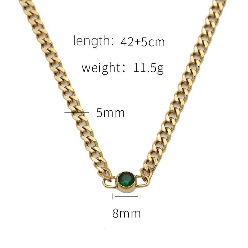 Fine Jewelry Inlaid Zircon Stainless Steel Necklace