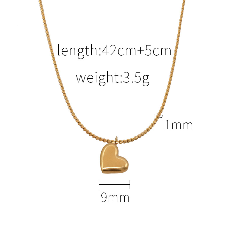 High Quality Non-fading Heart Pendant Necklace Stainless Steel Necklace