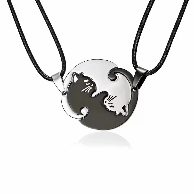 Cat Titanium Steel Pendant Necklace.