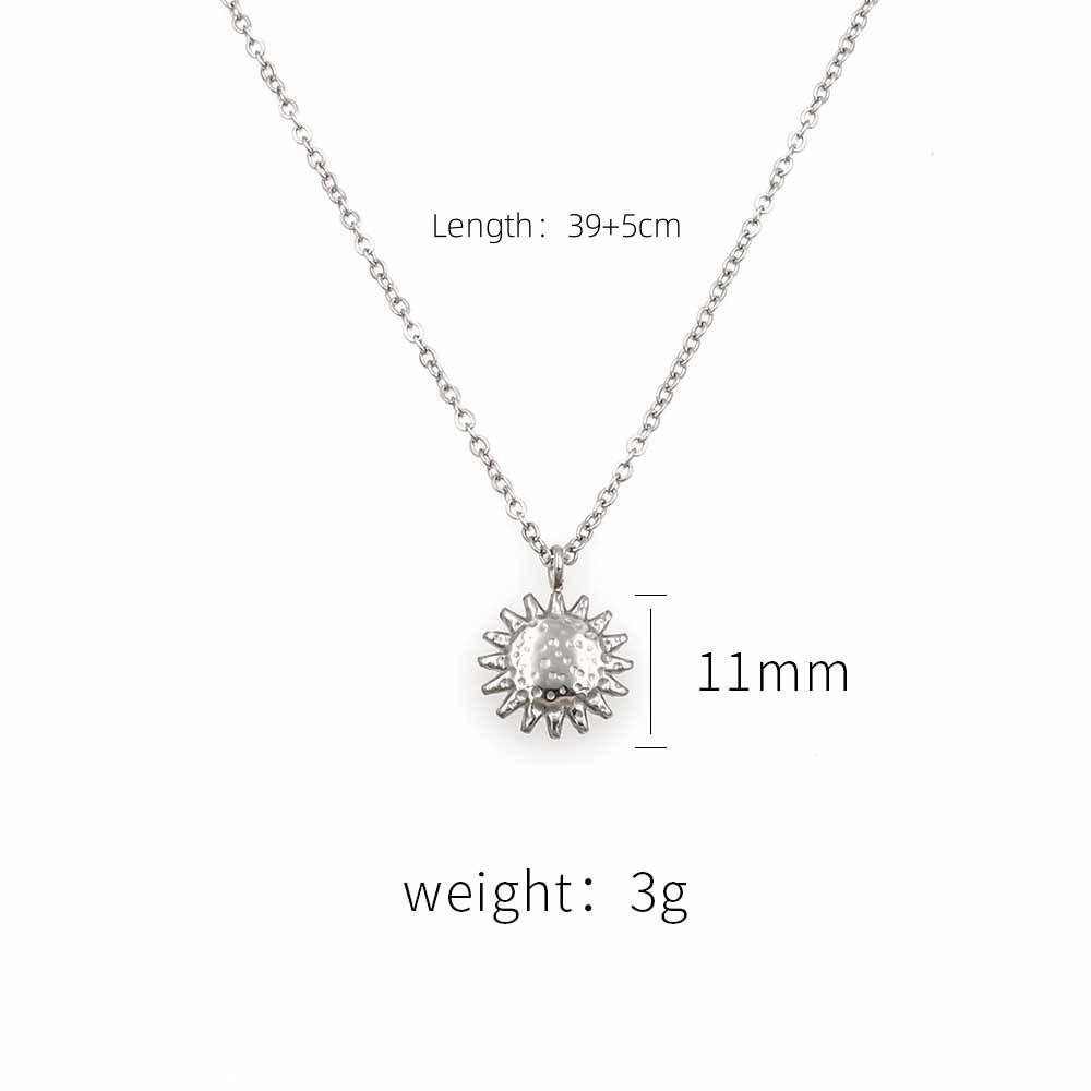 Daily Style Women's 18K Gold Clavicle Chain Necklace Stainless Steel Sunflower Pendant Necklace 