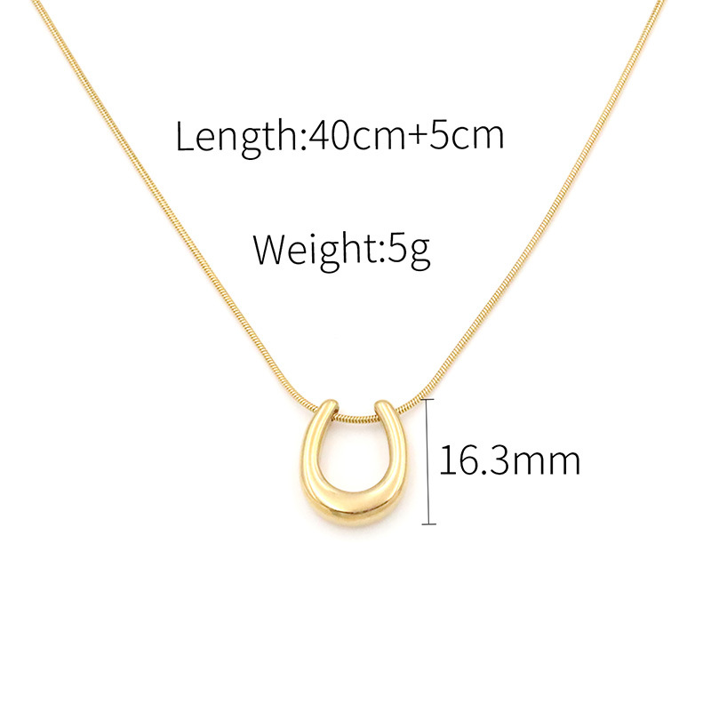 Wholesale Stainless Steel U-shaped Necklace Horseshoe Pendant Necklace ...