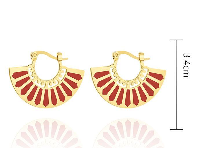 Fan Gold Plated Earrings