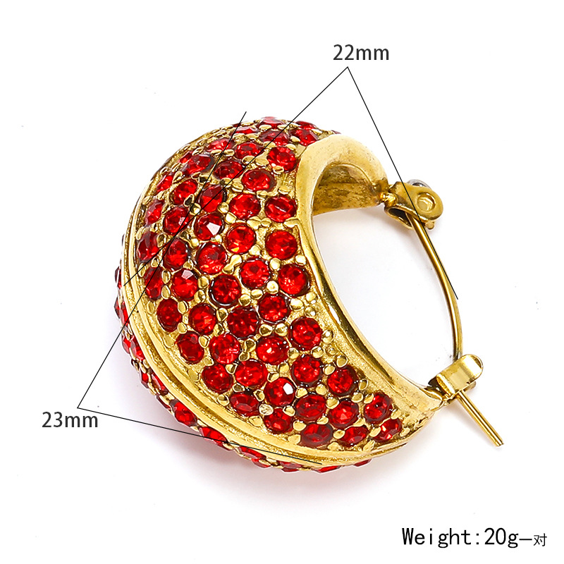 Full Diamond Basket Stainless Steel Earrings