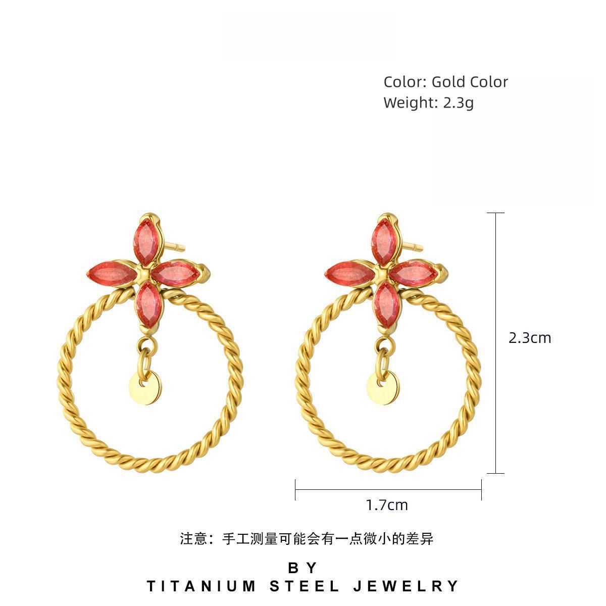 Four-leaf Clover Stainless Steel Earrings