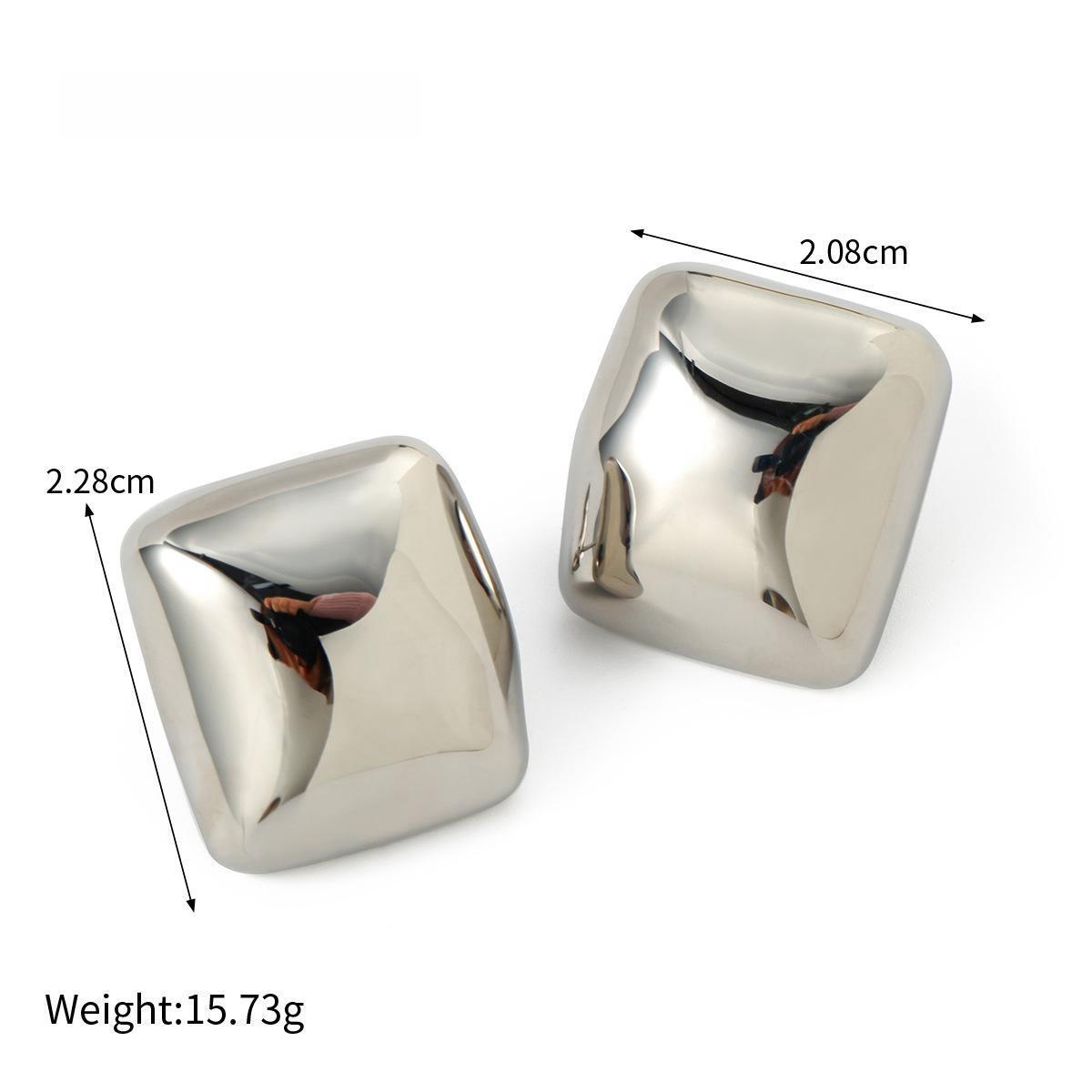 Steel Color Stainless Steel Geometric Earring