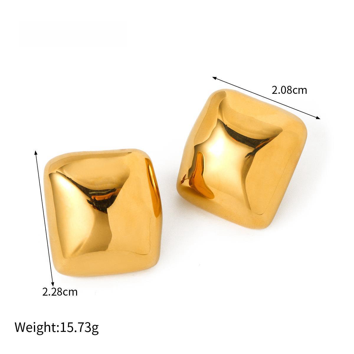 Gold Color Stainless Steel Geometric Earring