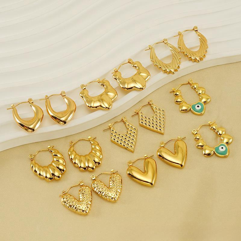 Love Eye Plated 18K Gold Earrings