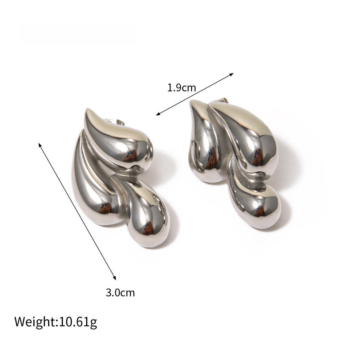 Steel Color Several Drop Stainless Steel Earrings