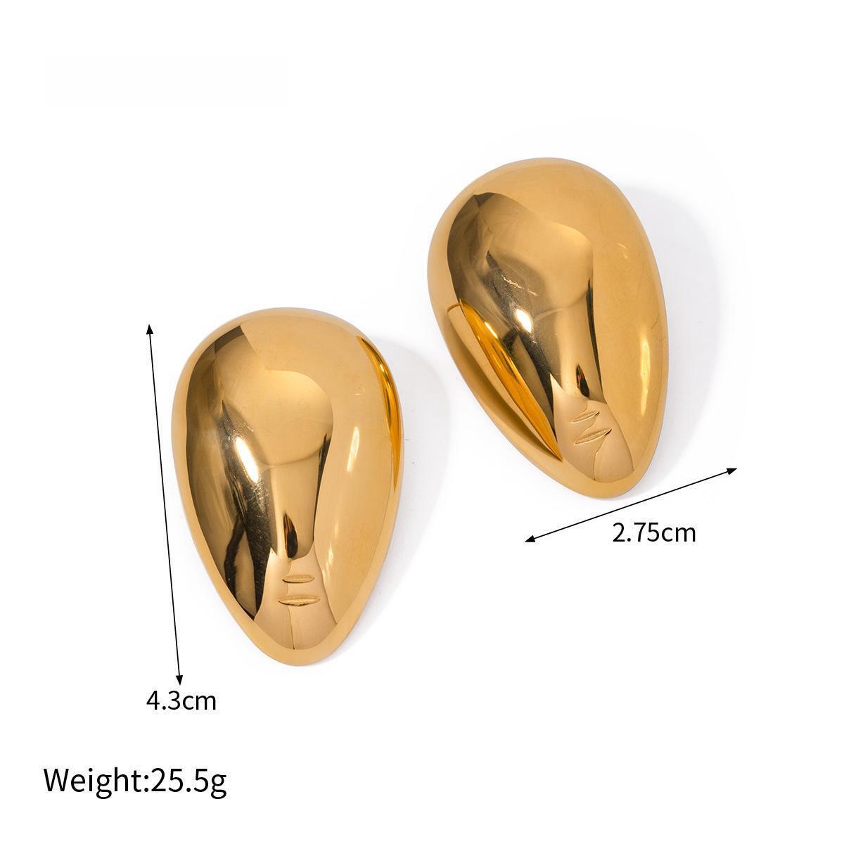 Gold Color 18K Gold Stainless Steel Geometric
