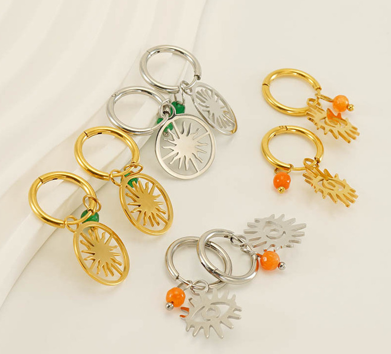 Fashion Devil's Eye Earrings Natural Stone Pendant Earrings