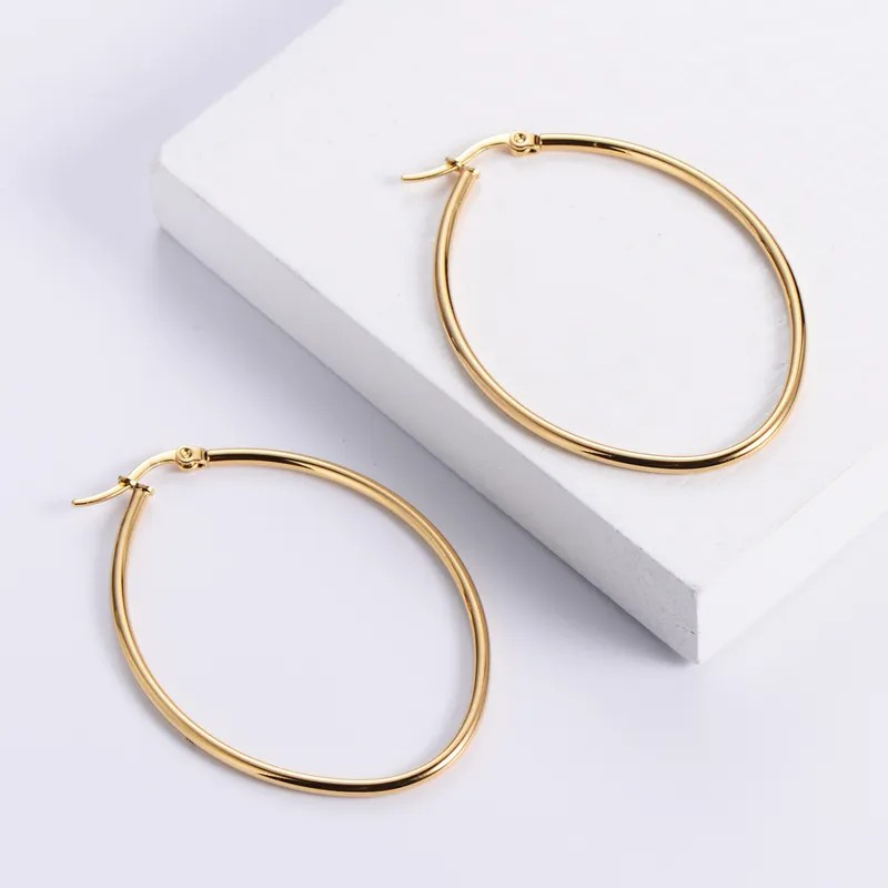 Polishing Round Line Titanium Steel Fashion Earrings