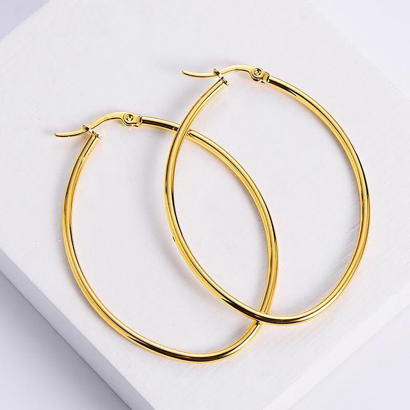 Polishing Round Line Titanium Steel Fashion Earrings