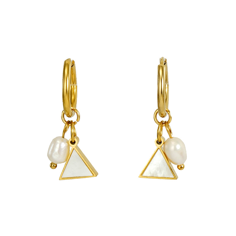 Geometric Pearl Shell Earrings