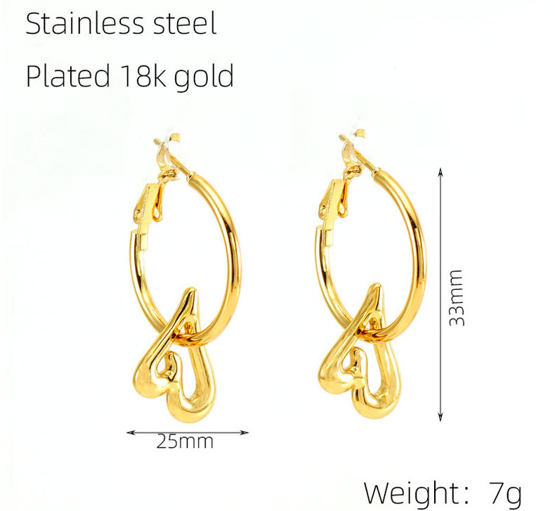 Stainless Steel Hollow Design Love Earrings