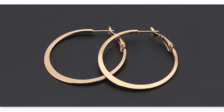 Press Flat Round Stainless Steel Earrings