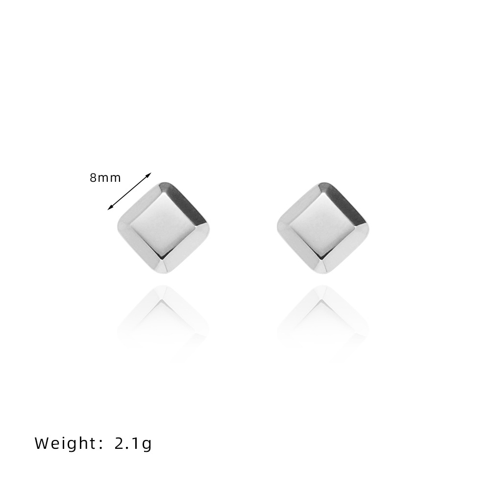 Steel Color Geometric Sainless Steel Earrings