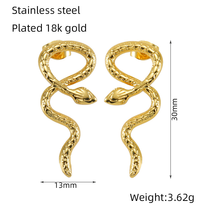 Stainless Steel Snake-shaped Earrings