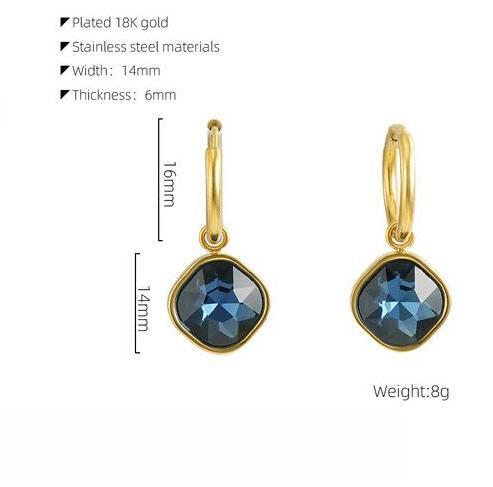 Zircon Inlaid Stainless Steel Earrings