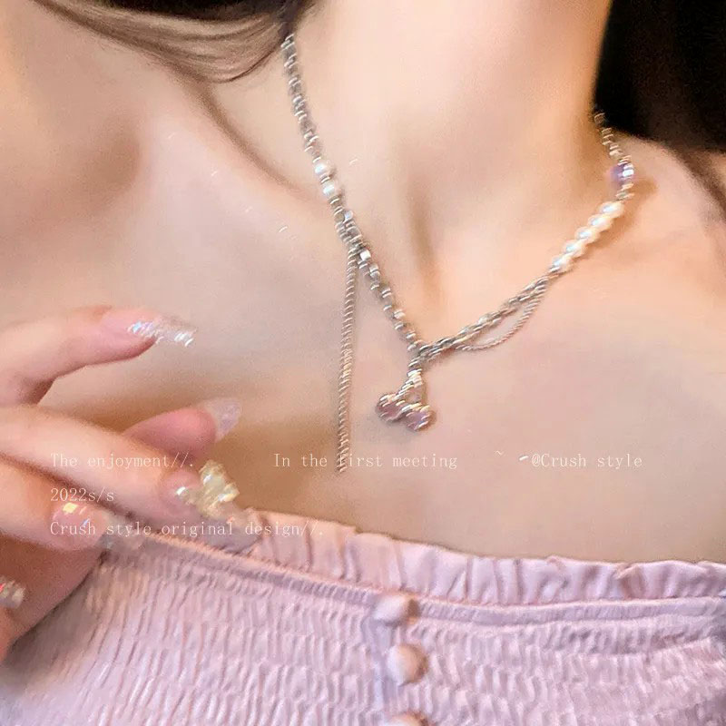 bicycle charm, stainless steel necklace