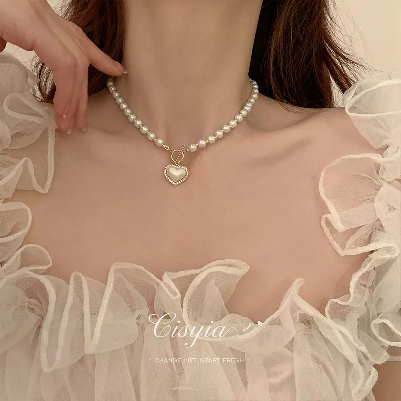 Love Pearl, OT Buckle, Inlaid Shell Clavicle Chain