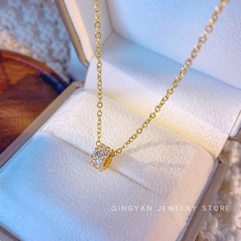 Gold Waist, Inlaid Zircon, Stainless Steel Necklace