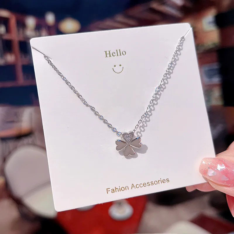 Four Leaf Clover, Stainless Steel Necklace