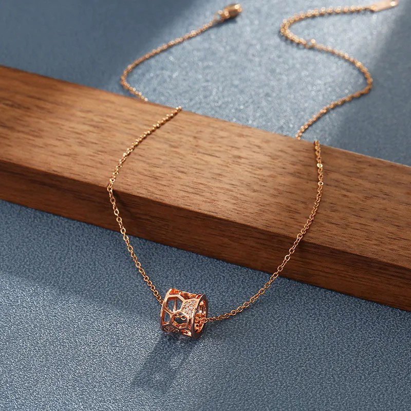 Rose Gold, Hollow Waist, Stainless Steel Necklace