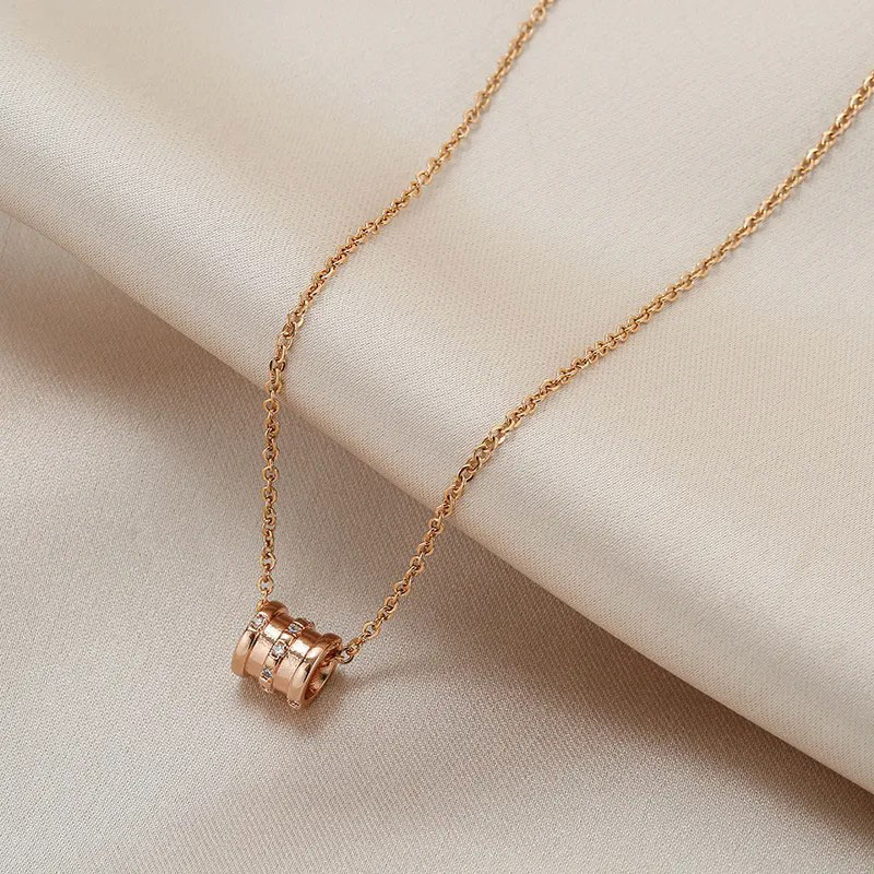 Rose Gold, Three Diamond, Small Waist Necklace