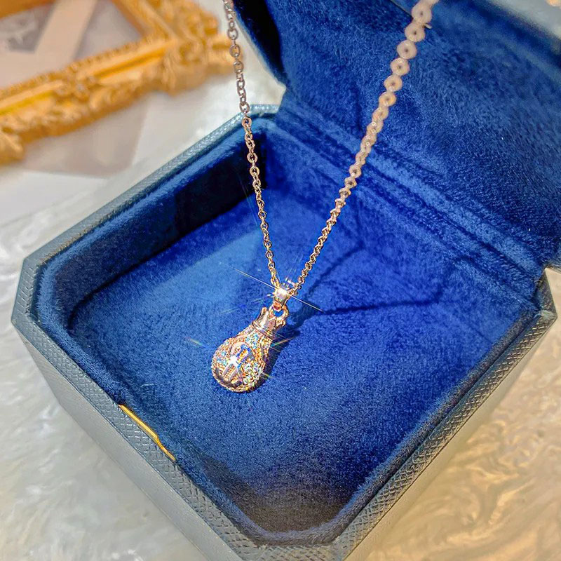 Rose Gold, Money Bag, Stainless Steel Necklace