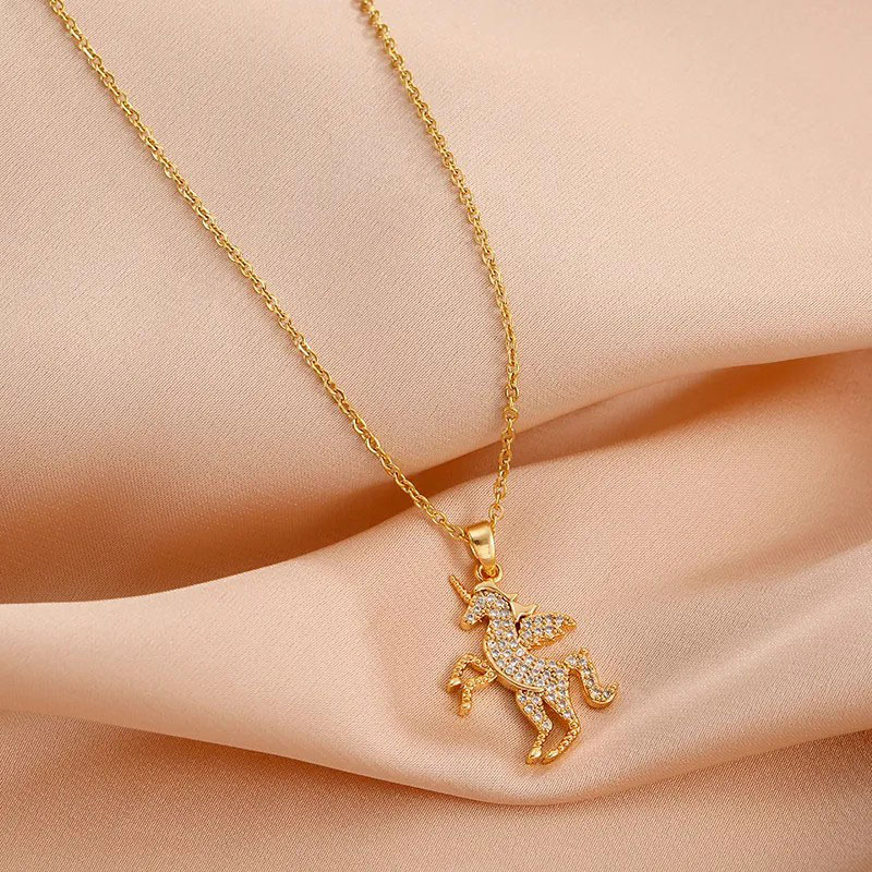 Luxury Unicorn, Stainless Steel Necklace