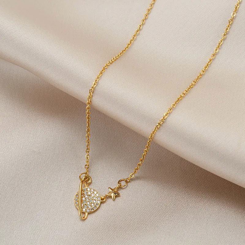 Star, Planet, Stainless Steel Necklace