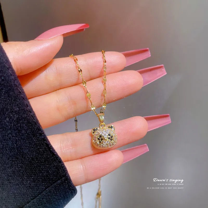animai, zircon inlaid, pendent necklace