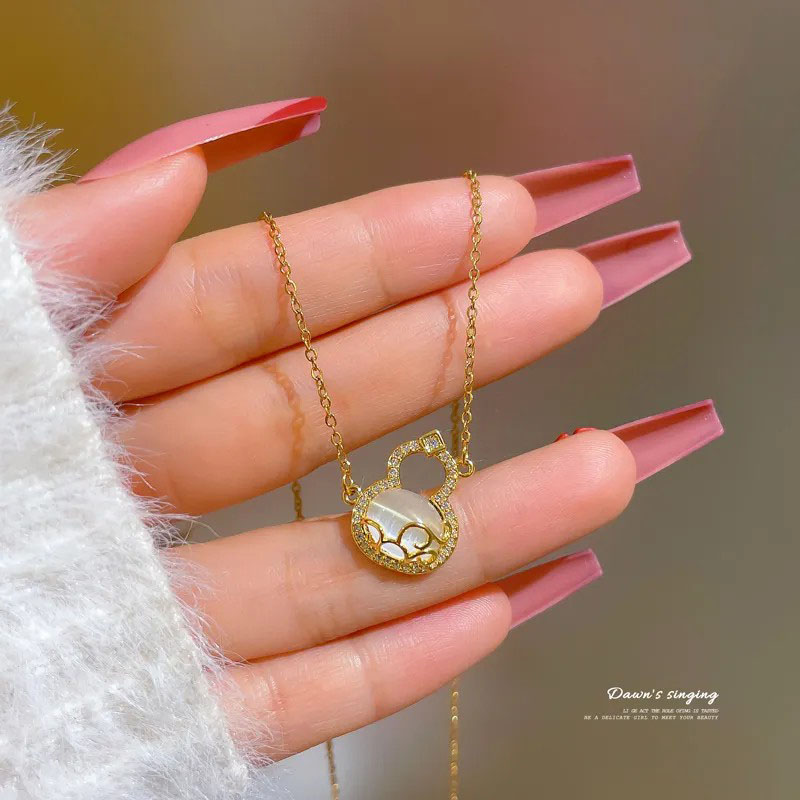 charm, gourd, stainless steel necklace