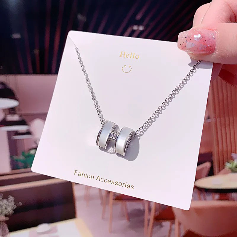 Steel Color, Opal H, Stainless Steel Necklace
