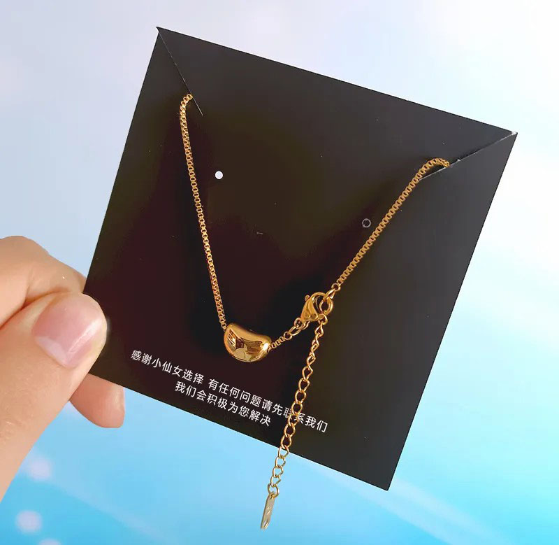 Jequirity Bean, Stainless Steel Necklace