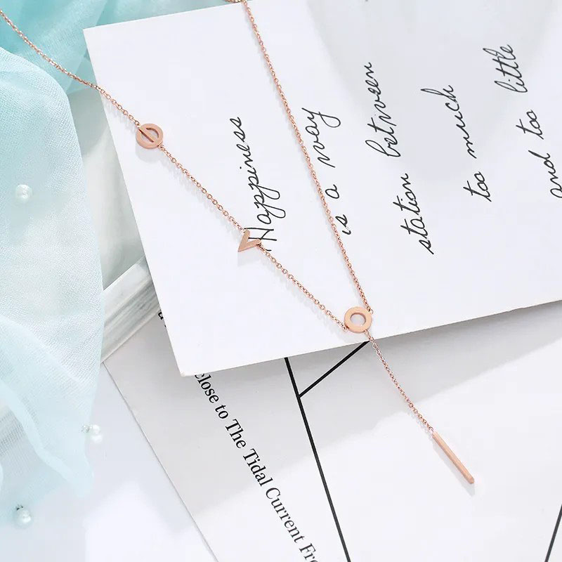 Love, Tassel, Stainless Steel Necklace