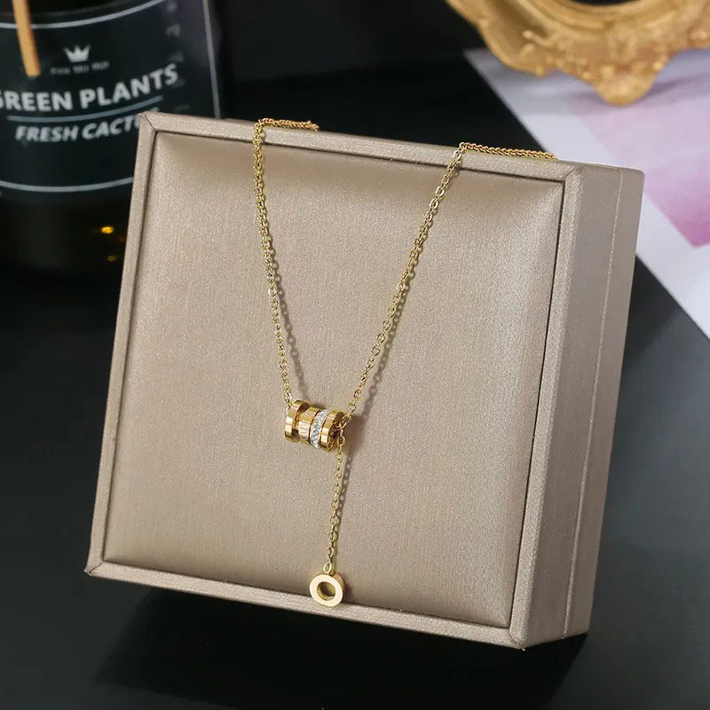 Golden Tassel Waist, Zircon Inlaid Necklace