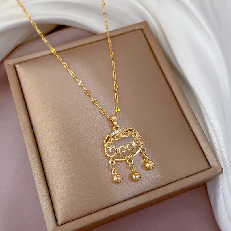 Longevity Lock Pendent, Titanium Steel Necklace