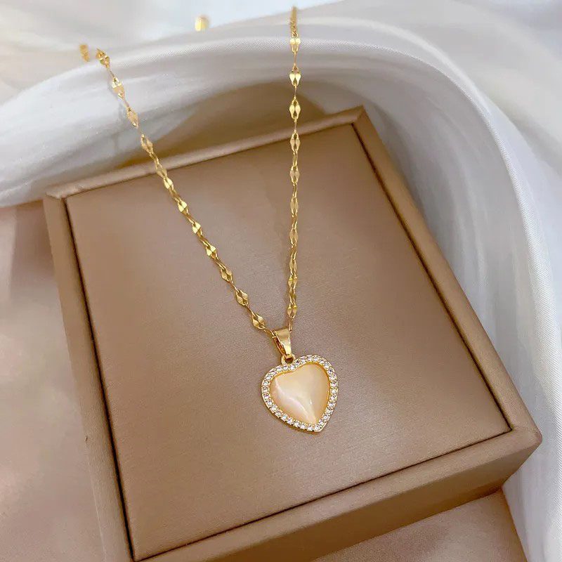 Heart Pendent, Stainless Steel Necklace