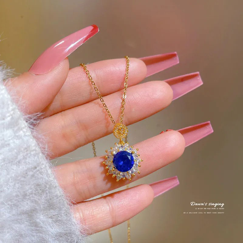 Zircon Inlaid, Titanium Steel Necklace