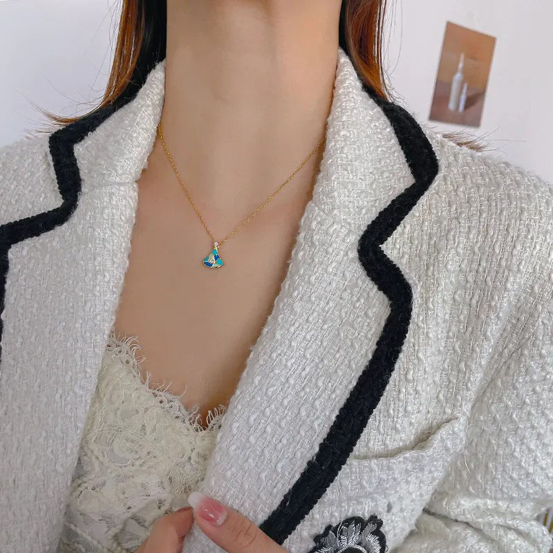 Color Matching Small Skirt, Steel Necklace