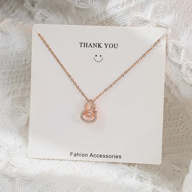 Rose Gold, Smart Gourd, Stainlesee Steel Necklace
