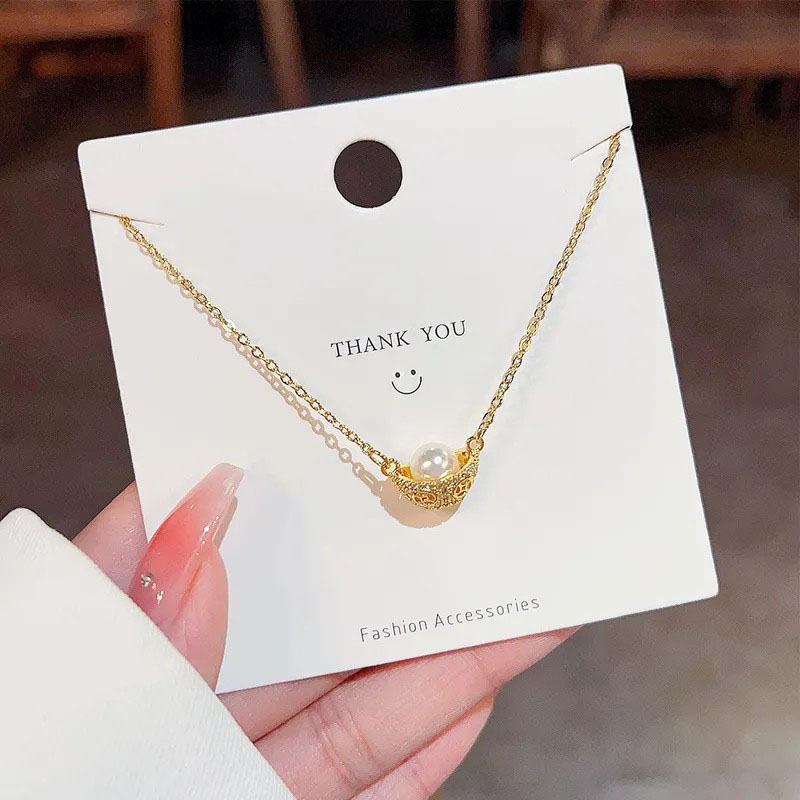 gold ingot, pearl, stainless steel necklace