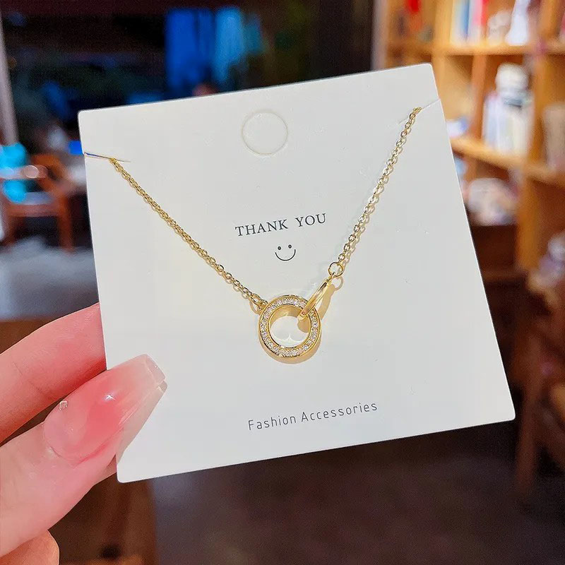 hollow out, circle, pendent steel necklace