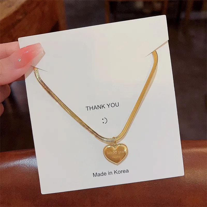 heart with letter, stainless steel necklace