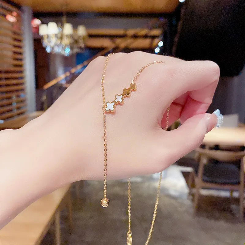 ball tassel, stainless steel necklace